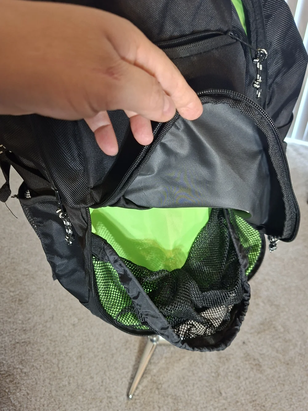 Soccer Backpack Black Team Sports Bag Multi-Compartment Cleat & Ball Backpack FC